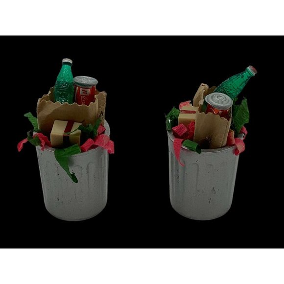 Department 56 The Original Snow Village Christmas Trash Cans NIB - Picture 2 of 9